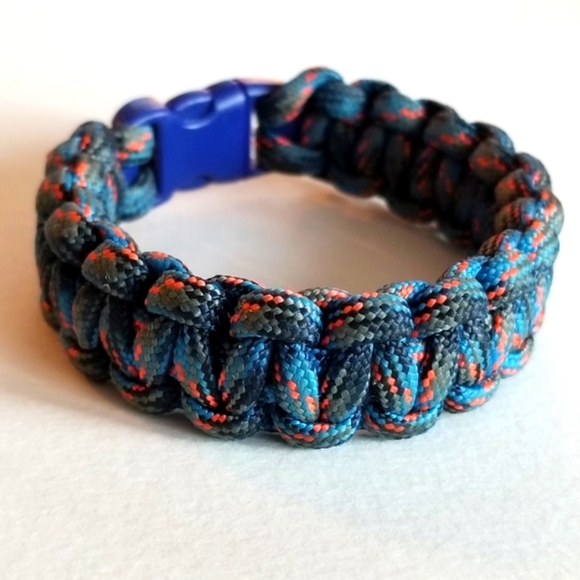 Paracord bracelet blue orange para cord - Picture 1 of 10